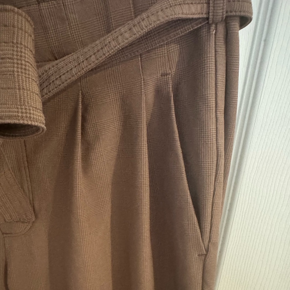 ATHLETA Women's Size 4 Skyline High Waisted Pants Brown Plaid Comfort Dress Pant - Picture 6 of 15